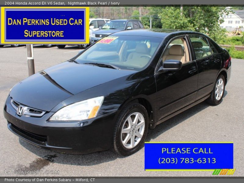 Nighthawk Black Pearl / Ivory 2004 Honda Accord EX V6 Sedan