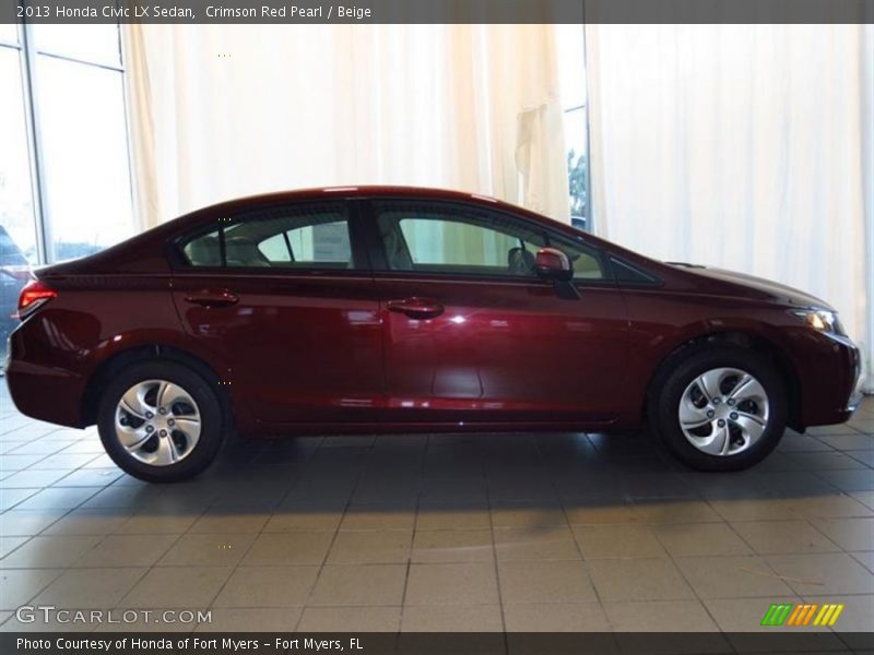 Crimson Red Pearl / Beige 2013 Honda Civic LX Sedan