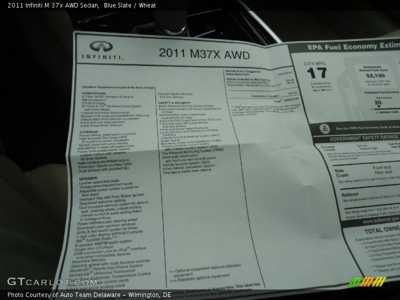 Blue Slate / Wheat 2011 Infiniti M 37x AWD Sedan