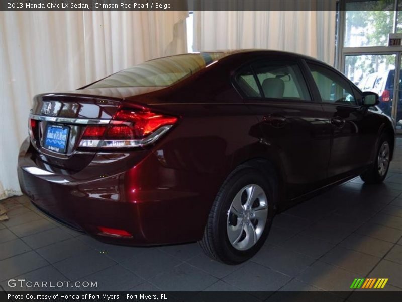 Crimson Red Pearl / Beige 2013 Honda Civic LX Sedan