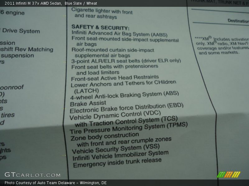 Blue Slate / Wheat 2011 Infiniti M 37x AWD Sedan
