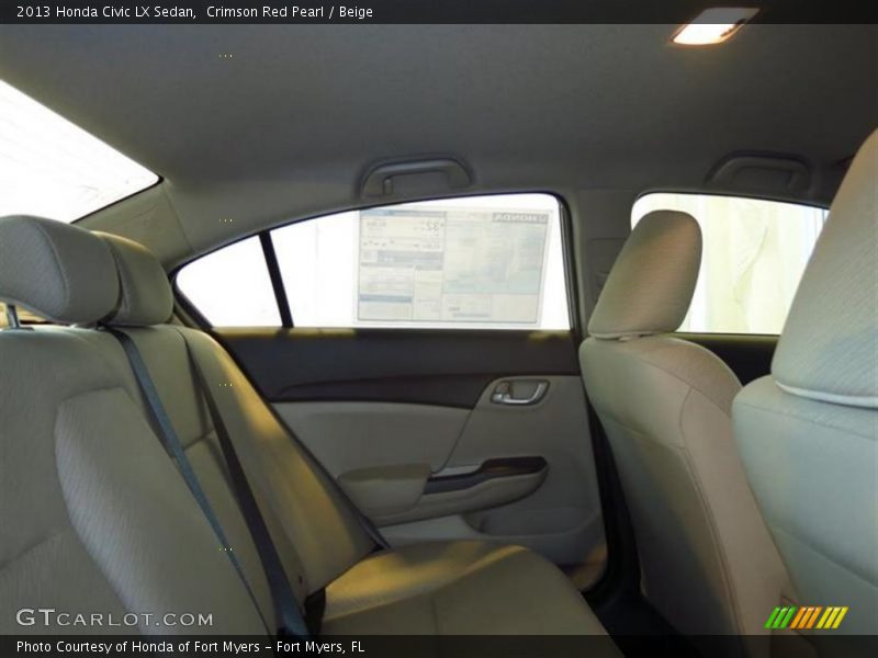 Crimson Red Pearl / Beige 2013 Honda Civic LX Sedan