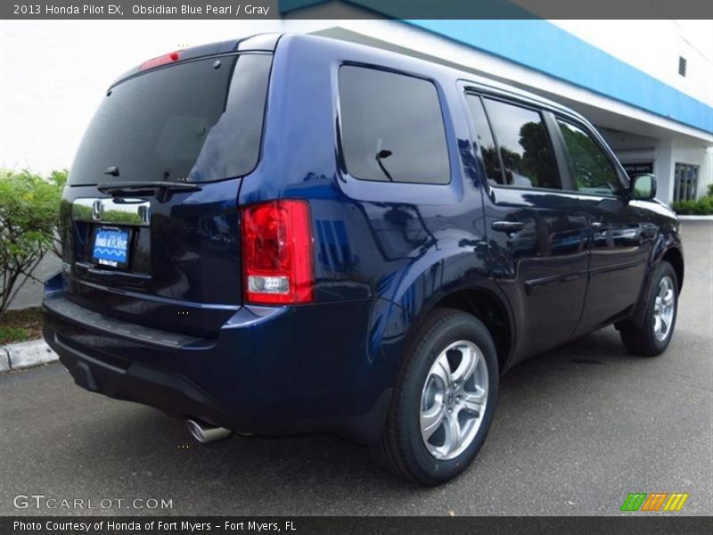 Obsidian Blue Pearl / Gray 2013 Honda Pilot EX