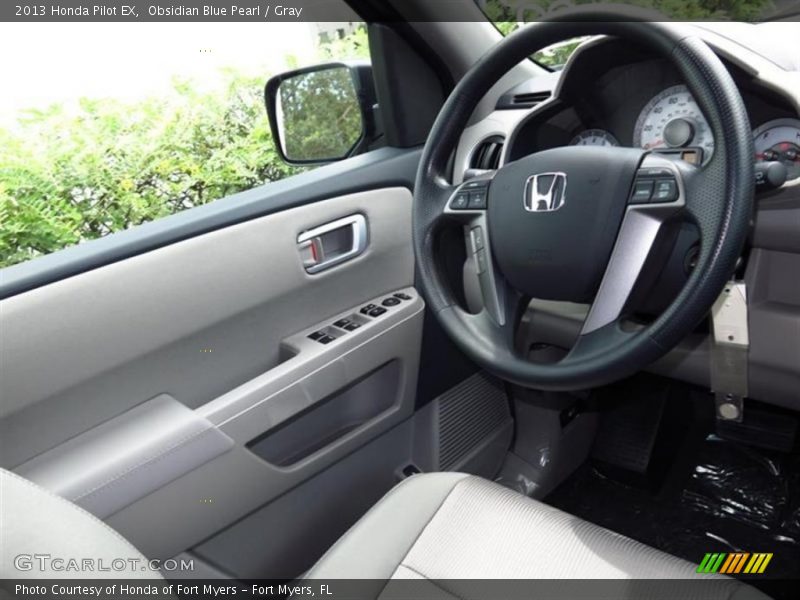 Obsidian Blue Pearl / Gray 2013 Honda Pilot EX