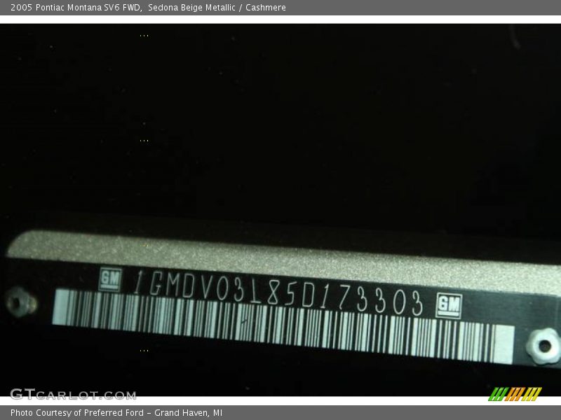 Sedona Beige Metallic / Cashmere 2005 Pontiac Montana SV6 FWD