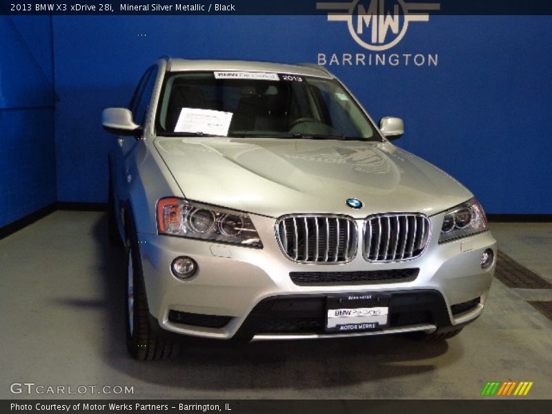 Mineral Silver Metallic / Black 2013 BMW X3 xDrive 28i