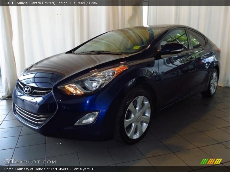 Indigo Blue Pearl / Gray 2011 Hyundai Elantra Limited