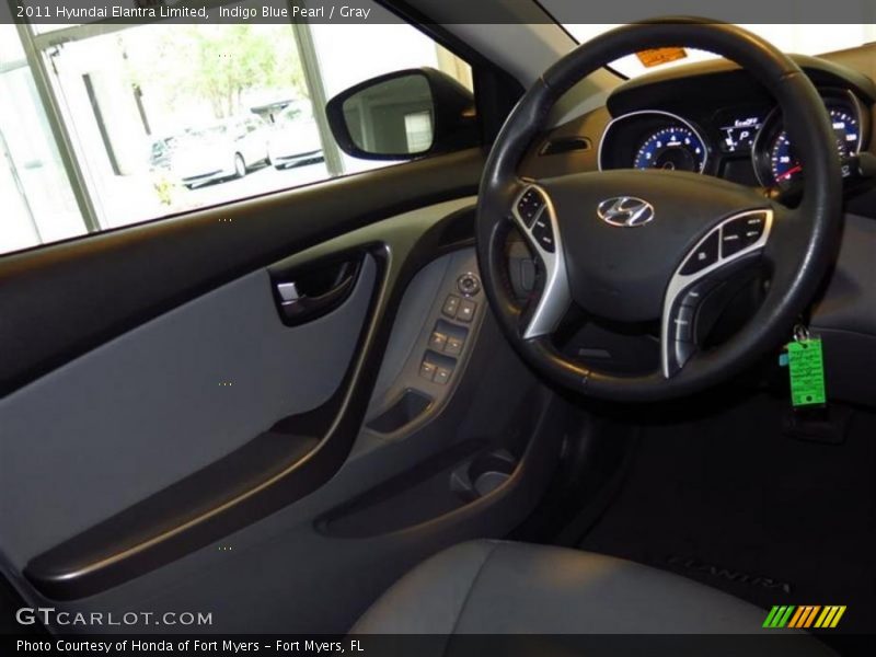 Indigo Blue Pearl / Gray 2011 Hyundai Elantra Limited