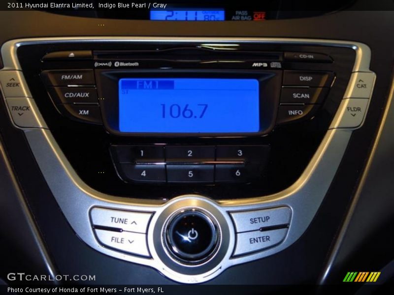Indigo Blue Pearl / Gray 2011 Hyundai Elantra Limited