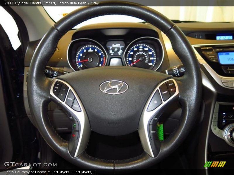 Indigo Blue Pearl / Gray 2011 Hyundai Elantra Limited