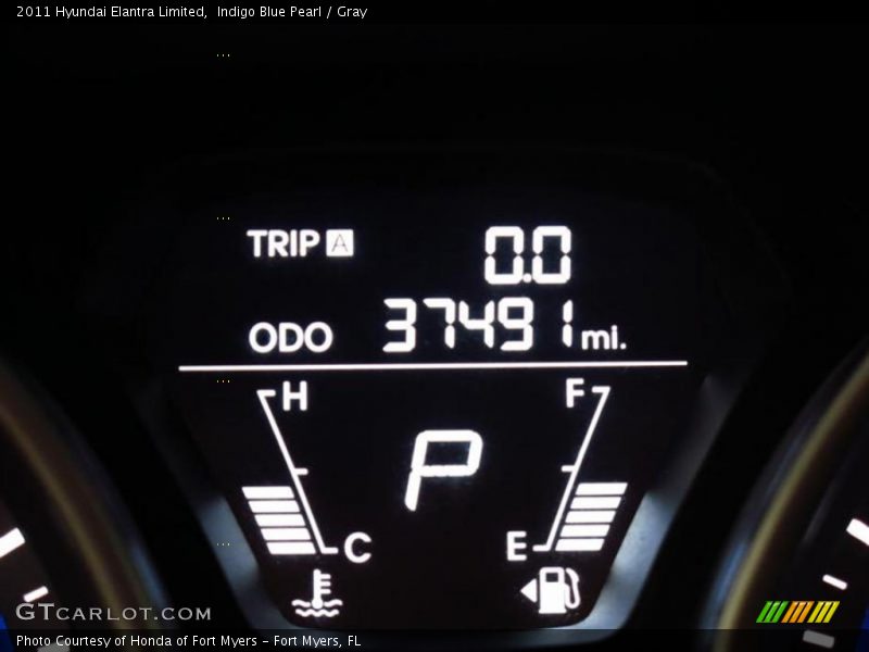 Indigo Blue Pearl / Gray 2011 Hyundai Elantra Limited