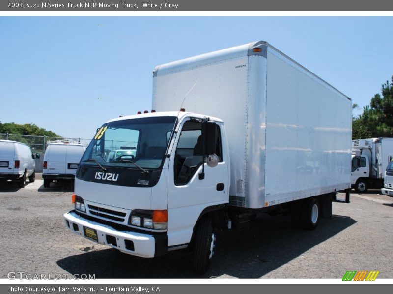 White / Gray 2003 Isuzu N Series Truck NPR Moving Truck