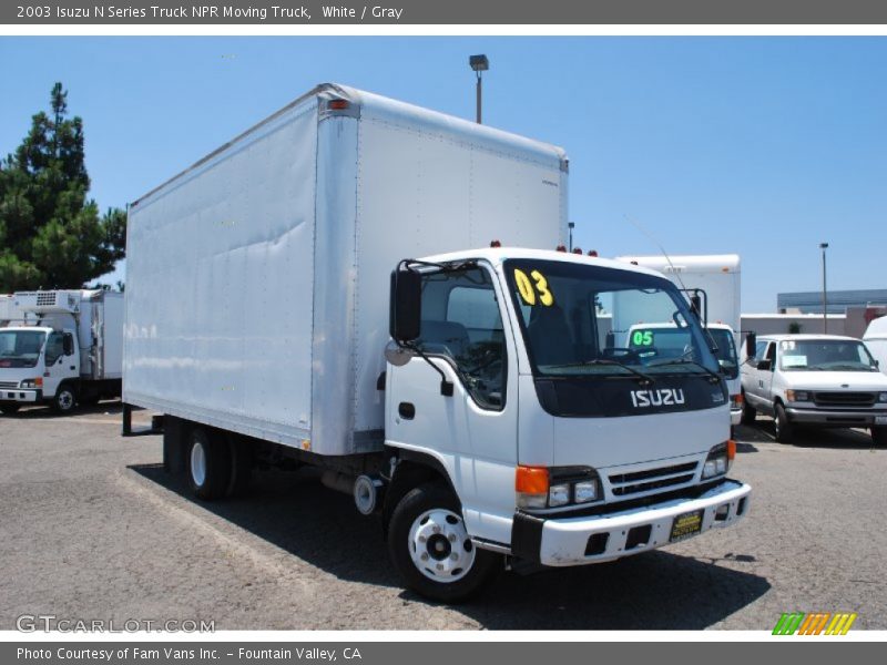 White / Gray 2003 Isuzu N Series Truck NPR Moving Truck