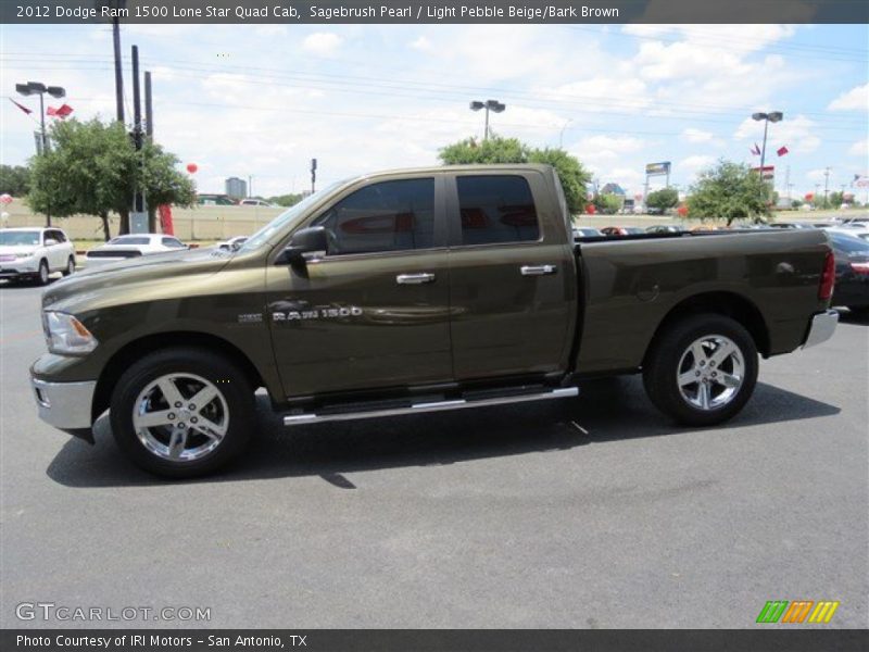 Sagebrush Pearl / Light Pebble Beige/Bark Brown 2012 Dodge Ram 1500 Lone Star Quad Cab
