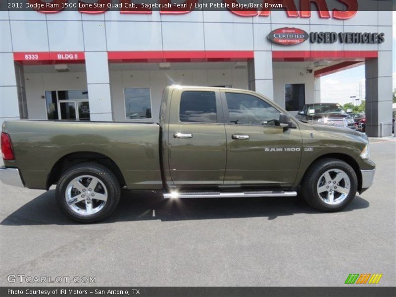Sagebrush Pearl / Light Pebble Beige/Bark Brown 2012 Dodge Ram 1500 Lone Star Quad Cab