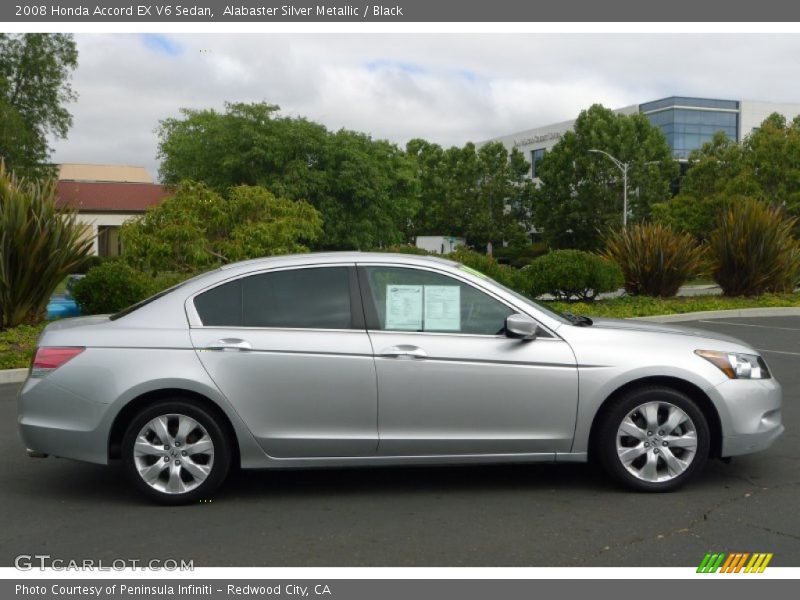 Alabaster Silver Metallic / Black 2008 Honda Accord EX V6 Sedan