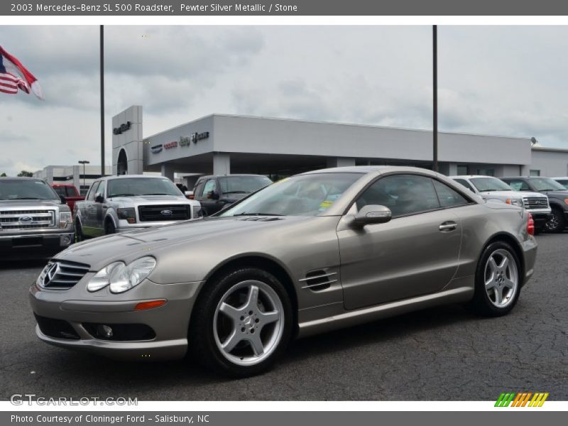 Pewter Silver Metallic / Stone 2003 Mercedes-Benz SL 500 Roadster