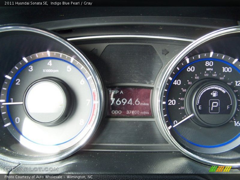Indigo Blue Pearl / Gray 2011 Hyundai Sonata SE