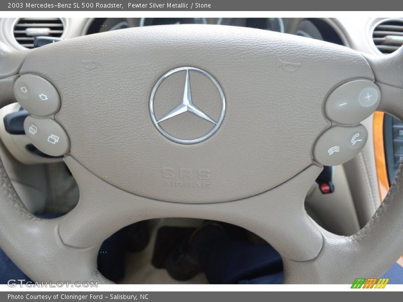 Pewter Silver Metallic / Stone 2003 Mercedes-Benz SL 500 Roadster