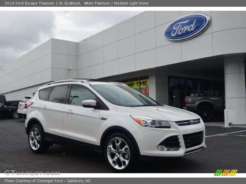 White Platinum / Medium Light Stone 2014 Ford Escape Titanium 1.6L EcoBoost