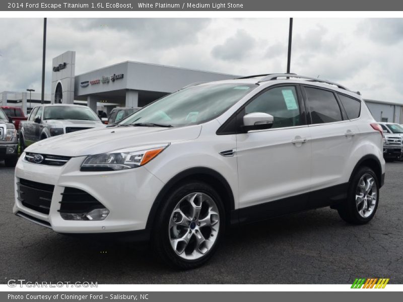 White Platinum / Medium Light Stone 2014 Ford Escape Titanium 1.6L EcoBoost