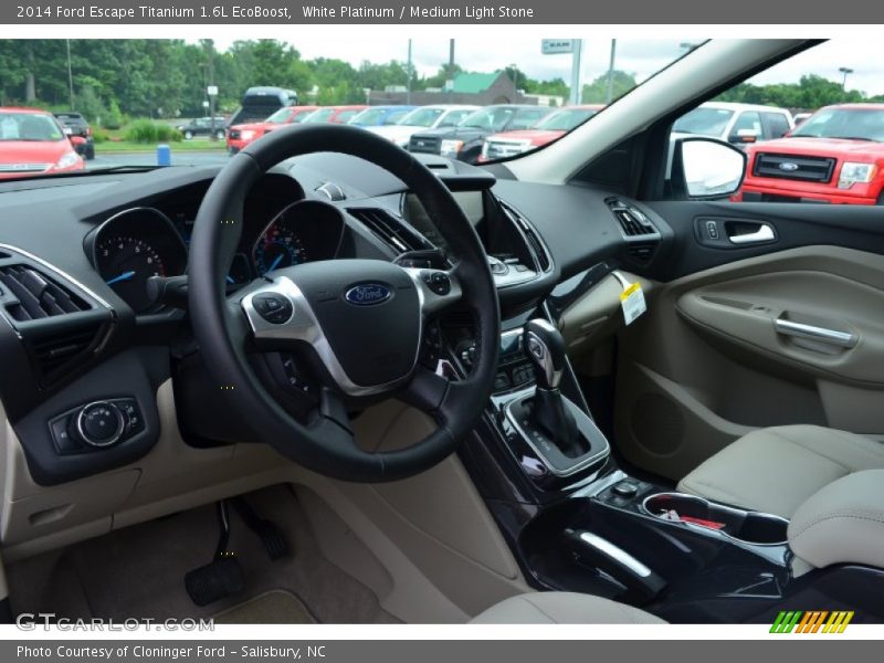 White Platinum / Medium Light Stone 2014 Ford Escape Titanium 1.6L EcoBoost