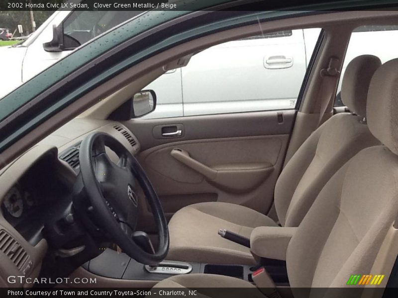 Clover Green Metallic / Beige 2002 Honda Civic LX Sedan