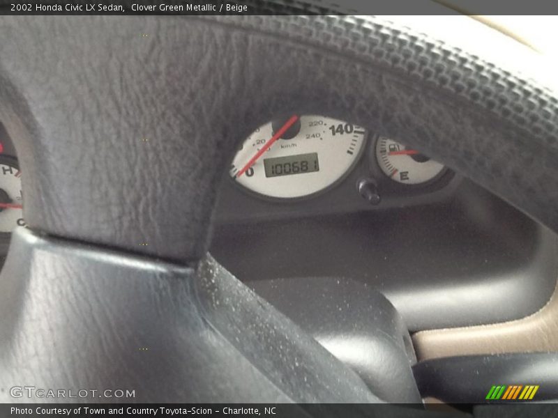 Clover Green Metallic / Beige 2002 Honda Civic LX Sedan