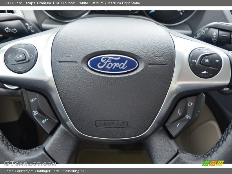 White Platinum / Medium Light Stone 2014 Ford Escape Titanium 1.6L EcoBoost