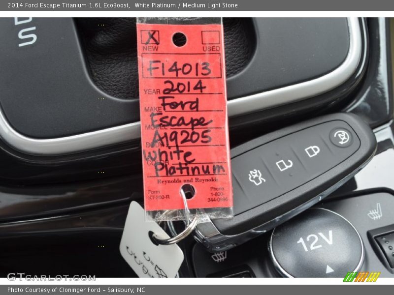 White Platinum / Medium Light Stone 2014 Ford Escape Titanium 1.6L EcoBoost