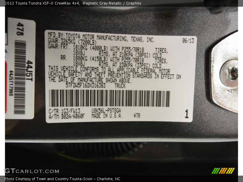 Magnetic Gray Metallic / Graphite 2013 Toyota Tundra XSP-X CrewMax 4x4