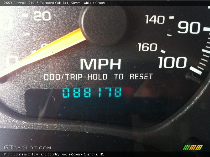 Summit White / Graphite 2003 Chevrolet S10 LS Extended Cab 4x4