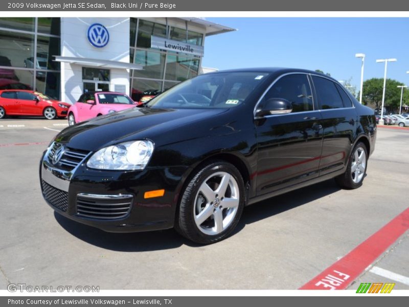 Black Uni / Pure Beige 2009 Volkswagen Jetta SE Sedan