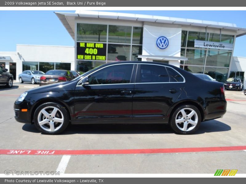 Black Uni / Pure Beige 2009 Volkswagen Jetta SE Sedan