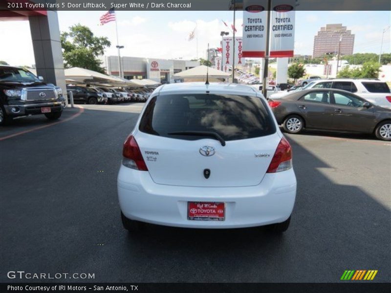 Super White / Dark Charcoal 2011 Toyota Yaris 5 Door Liftback