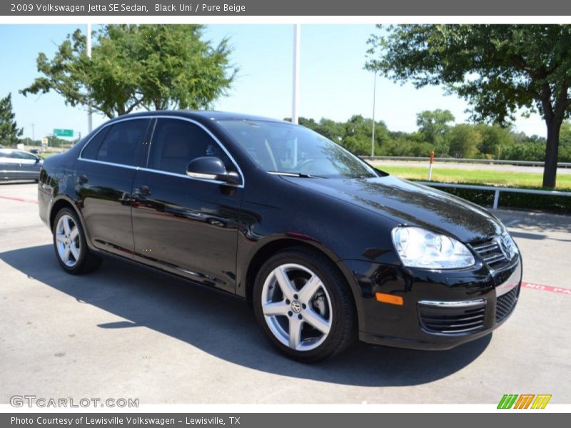 Black Uni / Pure Beige 2009 Volkswagen Jetta SE Sedan