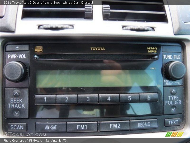 Super White / Dark Charcoal 2011 Toyota Yaris 5 Door Liftback