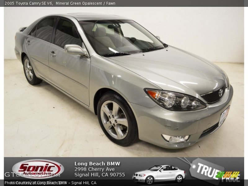 Mineral Green Opalescent / Fawn 2005 Toyota Camry SE V6