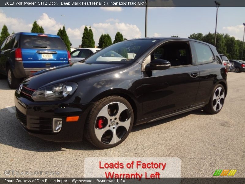 Deep Black Pearl Metallic / Interlagos Plaid Cloth 2013 Volkswagen GTI 2 Door