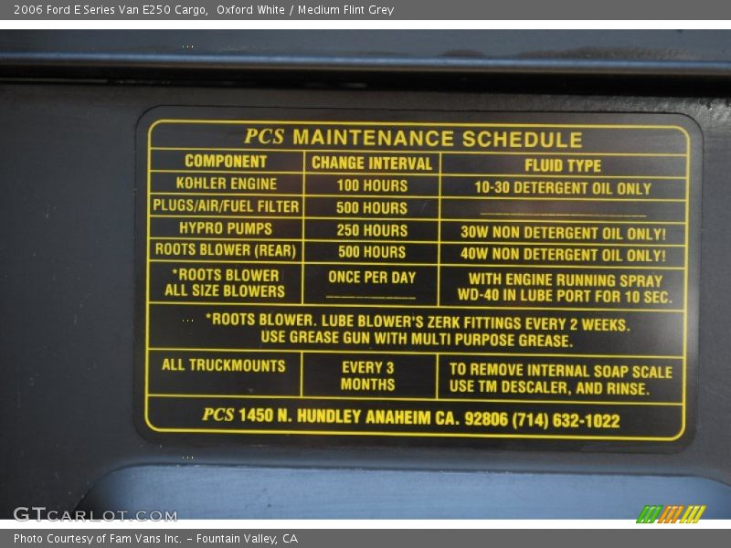 Oxford White / Medium Flint Grey 2006 Ford E Series Van E250 Cargo