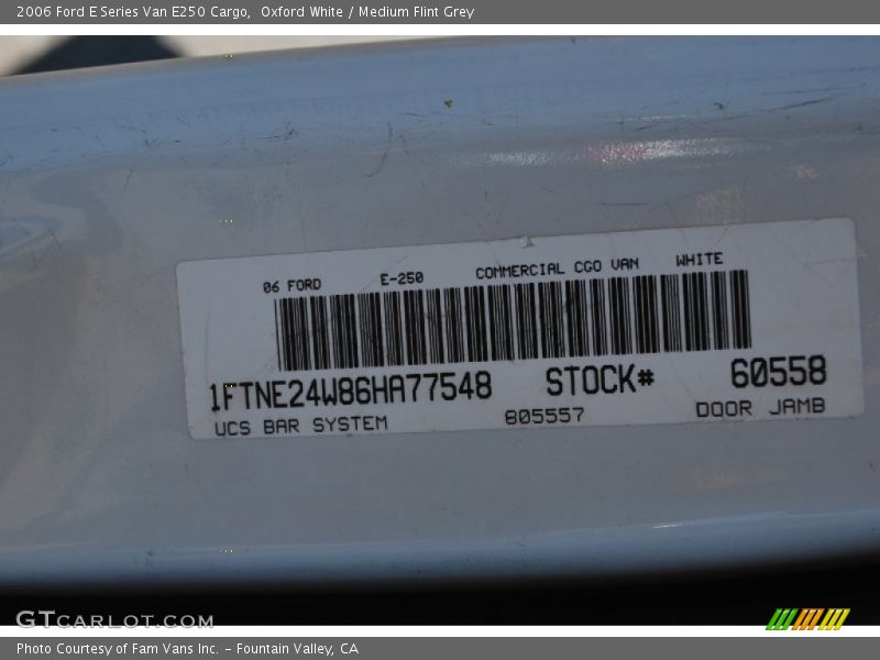 Oxford White / Medium Flint Grey 2006 Ford E Series Van E250 Cargo