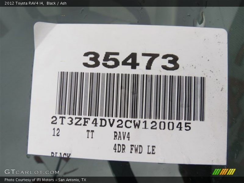 Black / Ash 2012 Toyota RAV4 I4