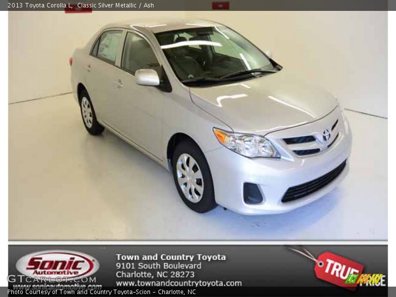 Classic Silver Metallic / Ash 2013 Toyota Corolla L