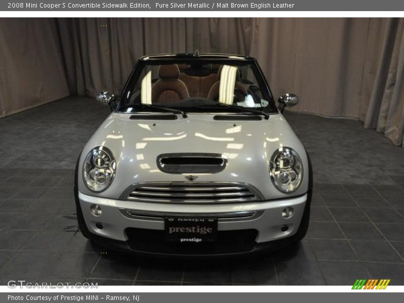 Pure Silver Metallic / Malt Brown English Leather 2008 Mini Cooper S Convertible Sidewalk Edition
