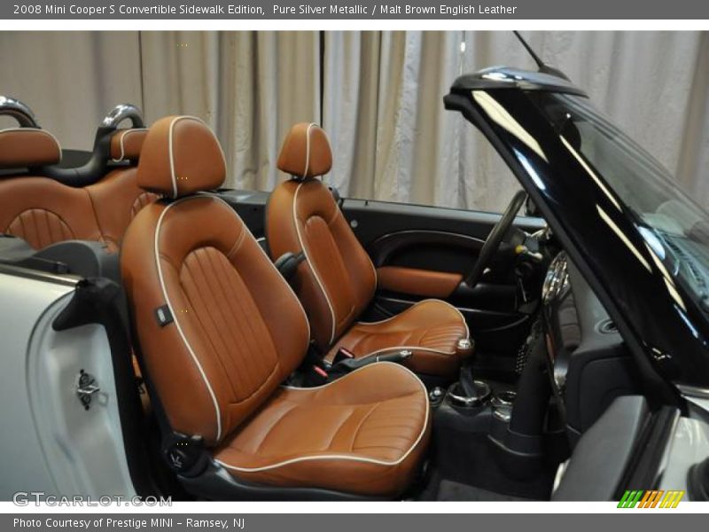 Pure Silver Metallic / Malt Brown English Leather 2008 Mini Cooper S Convertible Sidewalk Edition