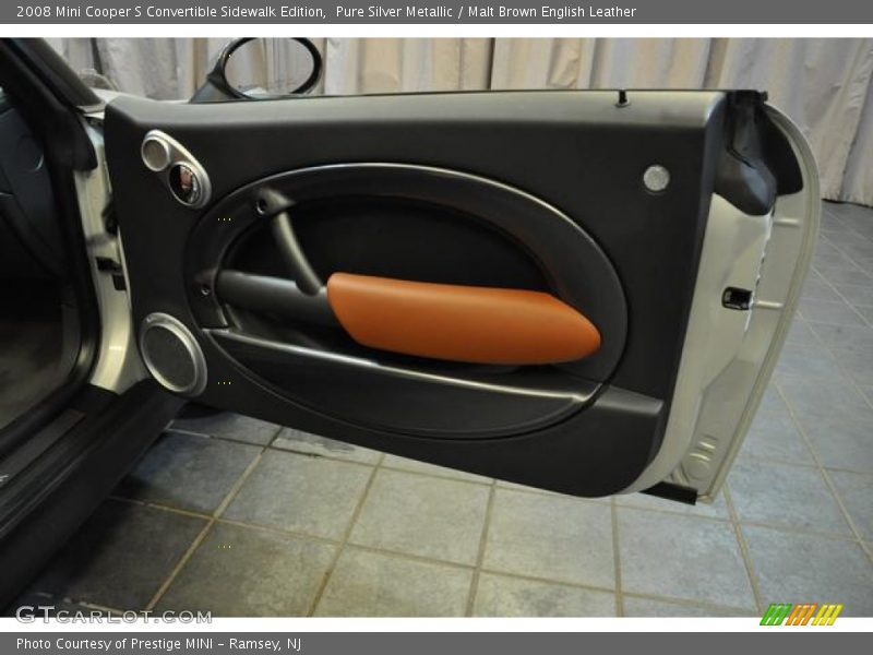 Pure Silver Metallic / Malt Brown English Leather 2008 Mini Cooper S Convertible Sidewalk Edition