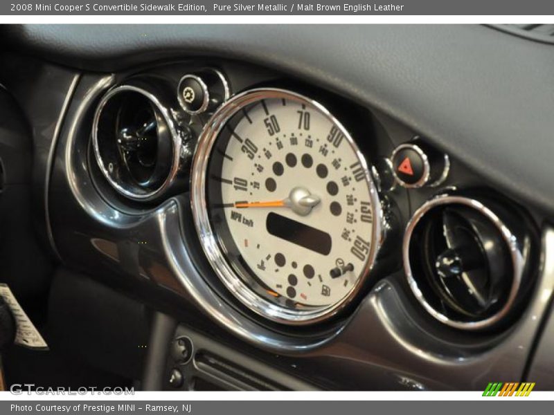 Pure Silver Metallic / Malt Brown English Leather 2008 Mini Cooper S Convertible Sidewalk Edition