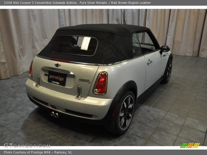 Pure Silver Metallic / Malt Brown English Leather 2008 Mini Cooper S Convertible Sidewalk Edition