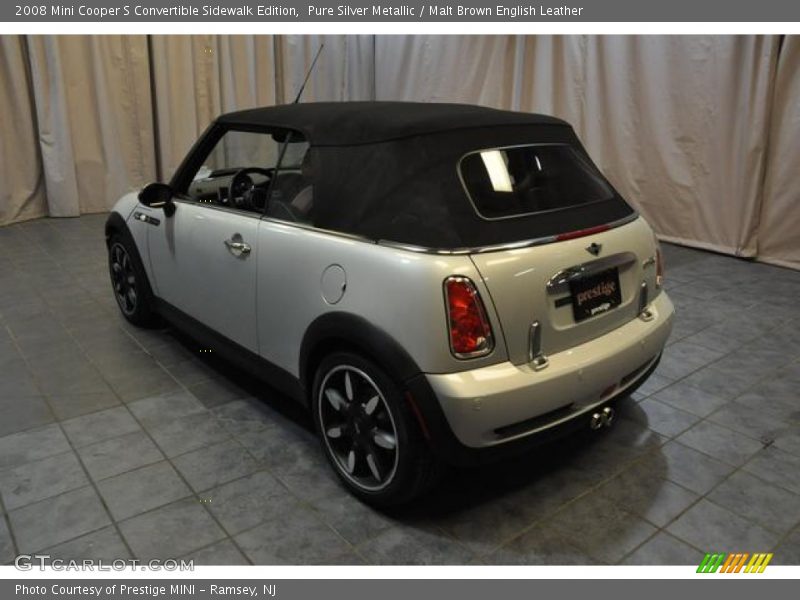 Pure Silver Metallic / Malt Brown English Leather 2008 Mini Cooper S Convertible Sidewalk Edition