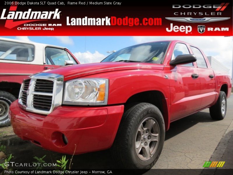 Flame Red / Medium Slate Gray 2006 Dodge Dakota SLT Quad Cab